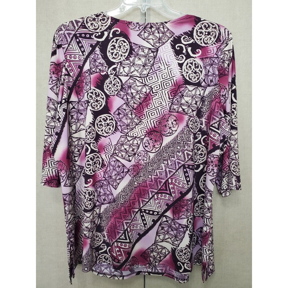 Susan Graver Liquidknit Mixed Pattern Split Neck … - image 4